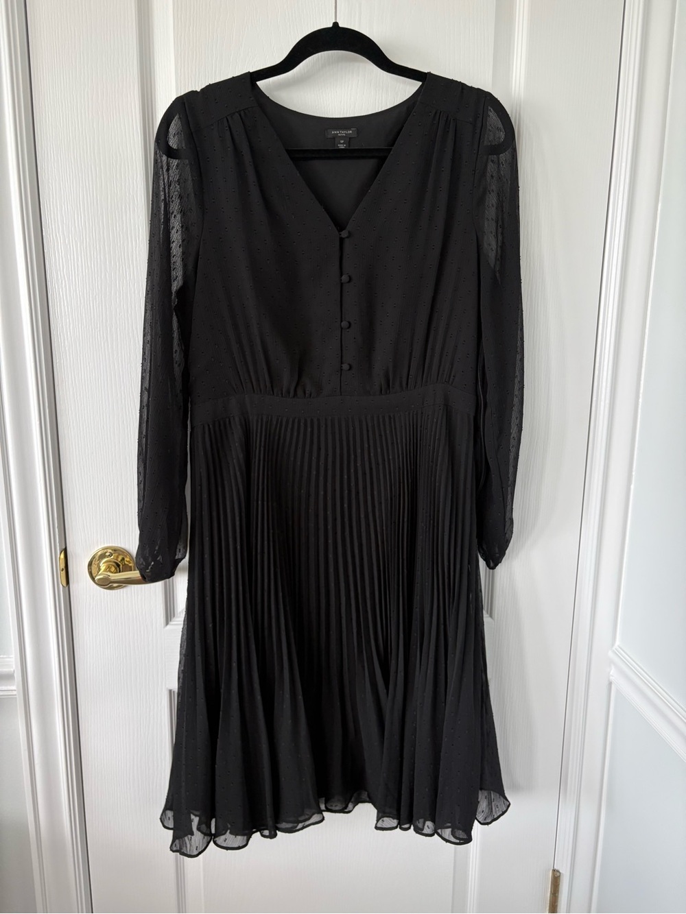 Ann Taylor black gauze dress size 12 petite
